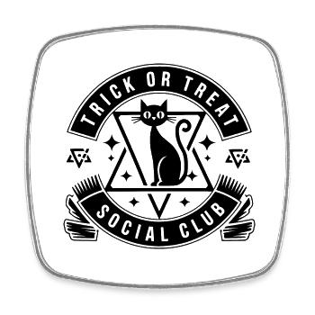 Halloween | Trick or Treat Social Club - Square fridge magnet - white - Front
