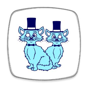 2 Sir Cats Mr. Cylinder Two Monocle Team Empire - Square fridge magnet - white - Front