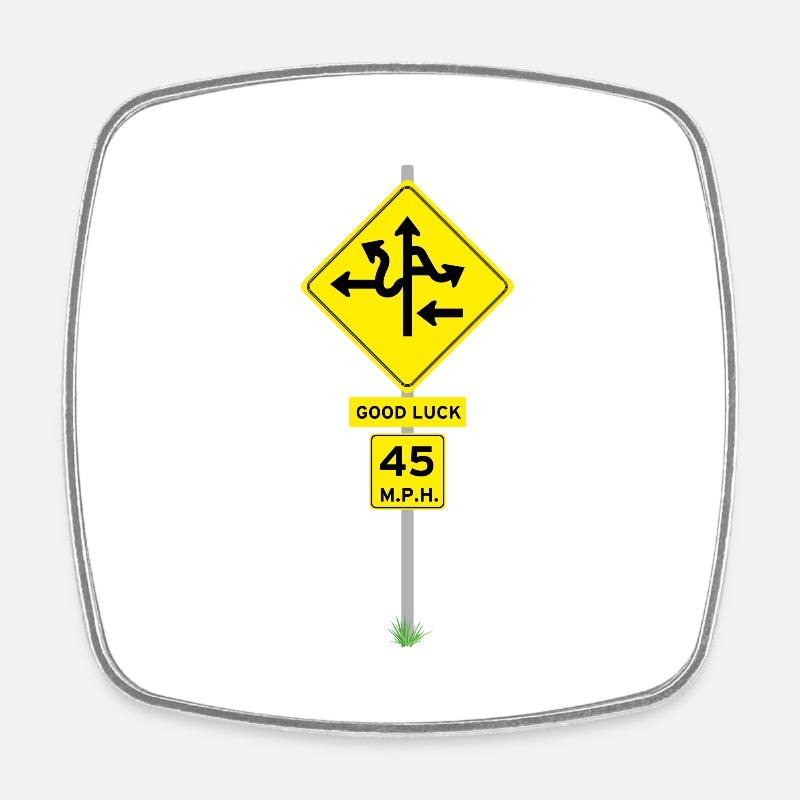 Fork - Square fridge magnet - white