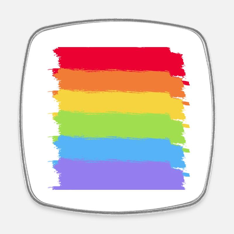 Rainbow Shirt - Square fridge magnet - white