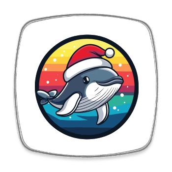 Wal Weihnachten Christmas - Viereckiger Kühlschrankmagnet - Weiß - Vorne