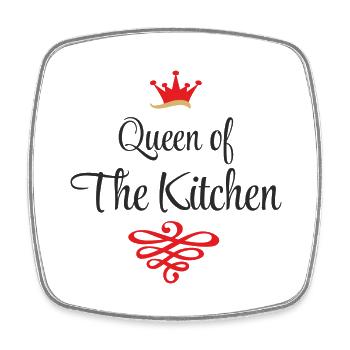Funny T-shirts for women who like to cook - Square fridge magnet - white - Front