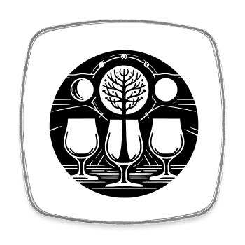 Yggdrasil - Viereckiger Kühlschrankmagnet - Weiß - Vorne