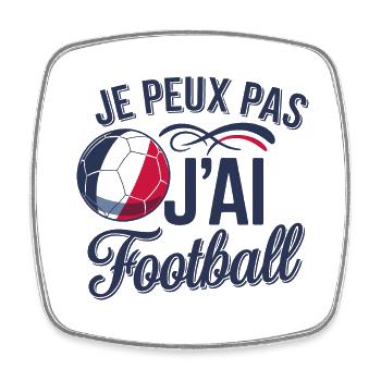Je peux pas j'ai football - Magnet carré - blanc - Devant