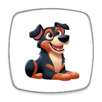 Beauceron 7 - Square fridge magnet - white - Front
