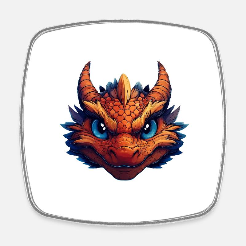 Dragon's Face - Square fridge magnet - white