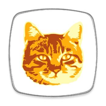 Hübsche Katze Realistisch Aussehend Kopf Gesicht - Viereckiger Kühlschrankmagnet - Weiß - Vorne