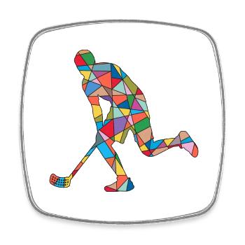 Floorball Hockey Floorballer Jungen Unihockey - Viereckiger Kühlschrankmagnet - Weiß - Vorne