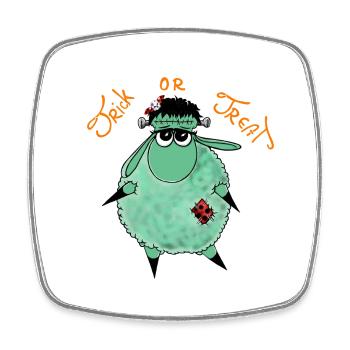 Wolly Sheepling Monstre d’Halloween - Magnet carré - blanc - Devant