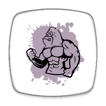 Gorilla Strong Animal - Square fridge magnet - white - Front