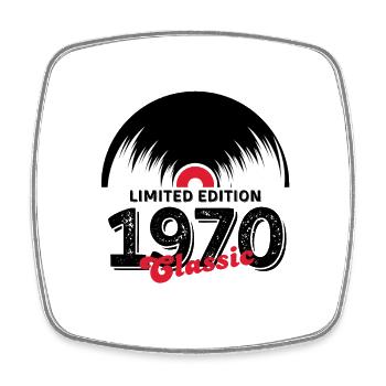 Limited edition 1970 Classic vinyl - Square fridge magnet - white - Front