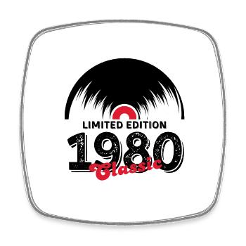 Limited edition 1980 Classic vinyl - Square fridge magnet - white - Front