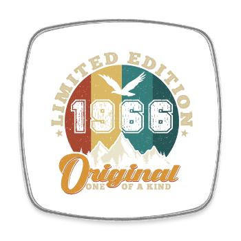 Original 1966 Vintage - 1966 Birthday Gift - Square fridge magnet - white - Front