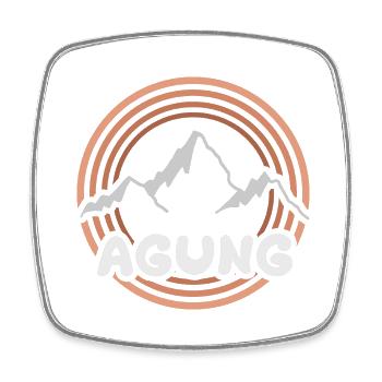 Agung als Berg - Viereckiger Kühlschrankmagnet - Weiß - Vorne