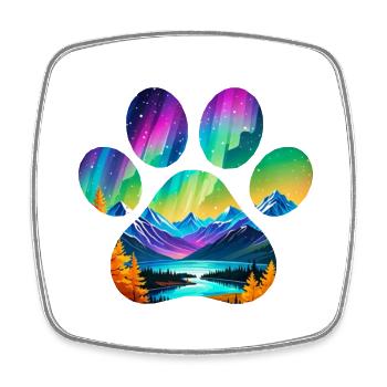 Paw in ArcticMoments style - Square fridge magnet - white - Front
