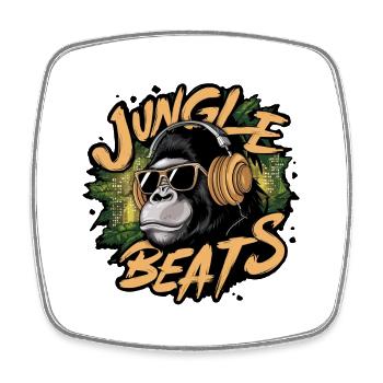jungle gorille musique - Magnet carré - blanc - Devant