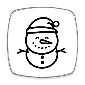 Bonhomme de neige - Magnet carré - blanc - Devant