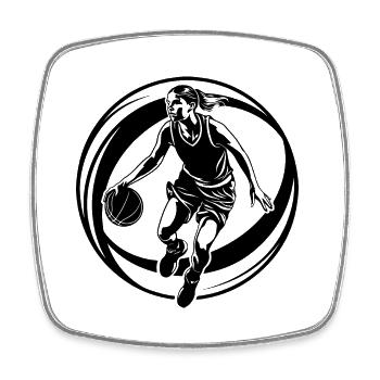 Basketballerin Basketball Spielerin Frau - Viereckiger Kühlschrankmagnet - Weiß - Vorne