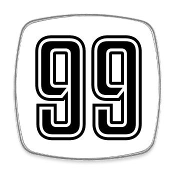 99 - Square fridge magnet - white - Front