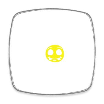 Petit drôle de fleur heureuse visage dessin animé - Magnet carré - blanc - Devant