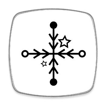 Schneeflocken-Symbol - Viereckiger Kühlschrankmagnet - Weiß - Vorne