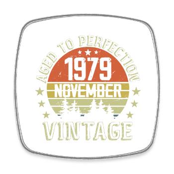 Anniversaire Novembre 1979 Cadeau Vintage Novembre - Magnet carré - blanc - Devant