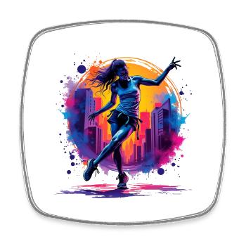 femme hip hop - Magnet carré - blanc - Devant