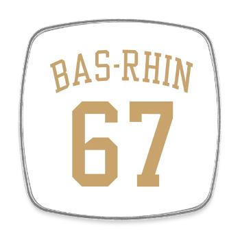 Bas Rhin 67 - Magnet carré - blanc - Devant
