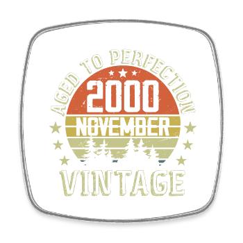 Birthday November 2000 Vintage November Gift - Square fridge magnet - white - Front