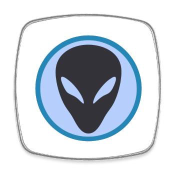 Alien - Viereckiger Kühlschrankmagnet - Weiß - Vorne