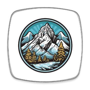 Berge - Viereckiger Kühlschrankmagnet - Weiß - Vorne