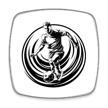 Fussballer Fussball Spieler Mann Silhouette - Viereckiger Kühlschrankmagnet - Weiß - Vorne