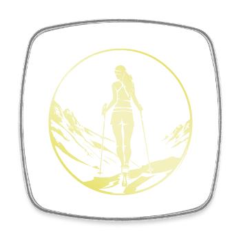Nordic Walking Woman - Square fridge magnet - white - Front