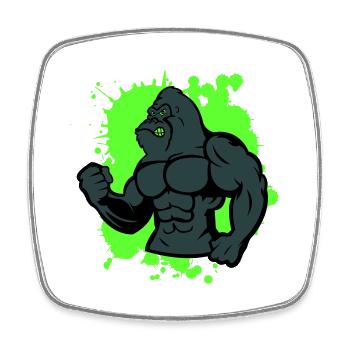gorilla stark tier - Viereckiger Kühlschrankmagnet - Weiß - Vorne