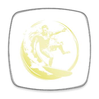 Surfer Man - Square fridge magnet - white - Front
