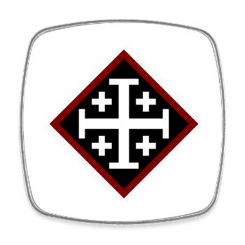 Croix de Jérusalem - Magnet carré - blanc - Devant
