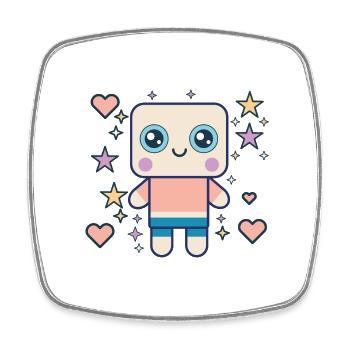 Design "Kawaii Pudding Pop" - Square fridge magnet - white - Front