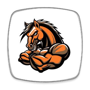Horse Muscles Fitness - Square fridge magnet - white - Front