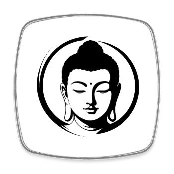 Bouddha - Magnet carré - blanc - Devant