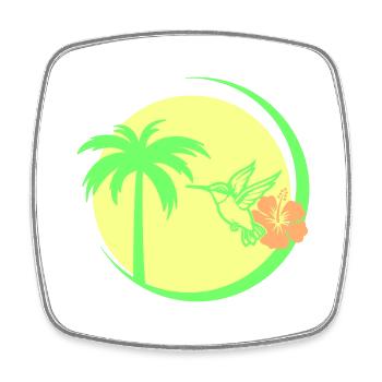 palme kolibri hibiskus - Viereckiger Kühlschrankmagnet - Weiß - Vorne