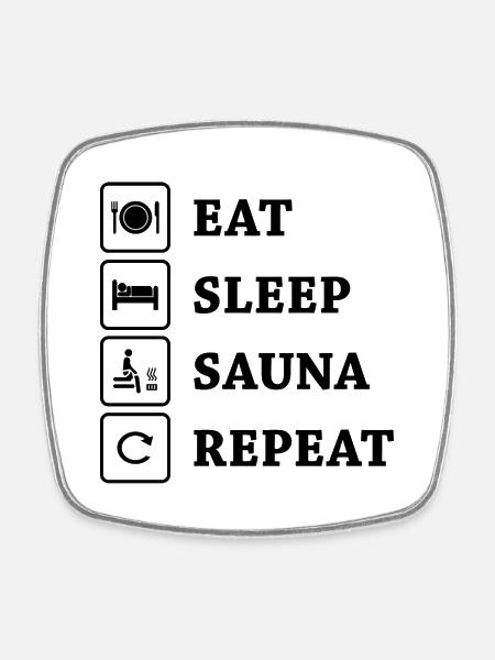 Sauna Wellness Spa - Viereckiger Kühlschrankmagnet - Weiß