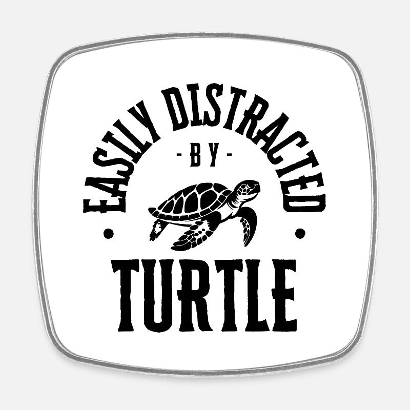 Turtle - Square fridge magnet - white