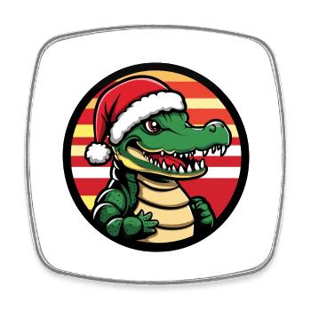 Alligator animal de Noël - Magnet carré - blanc - Devant