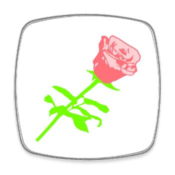 Jolie belle fleur de rose feuille roses romantique - Magnet carré - blanc - Devant