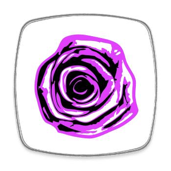 Hübsche Schöne Rose Blüte Blatt Röschen Romantisch - Viereckiger Kühlschrankmagnet - Weiß - Vorne