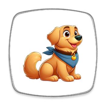 Labrador 3 - Viereckiger Kühlschrankmagnet - Weiß - Vorne
