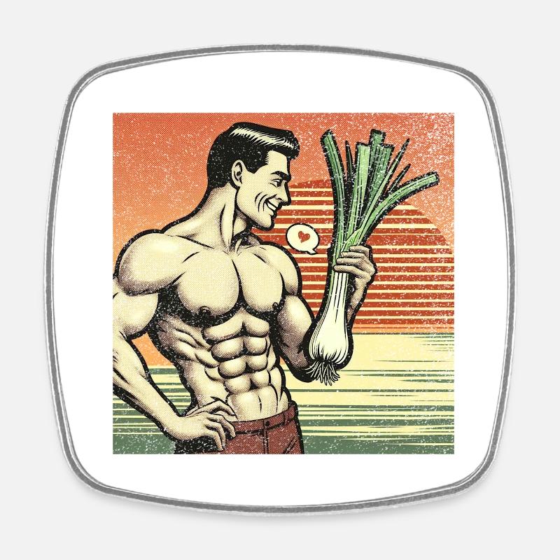 Washboard Leek Washboard Washboard - Square fridge magnet - white