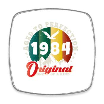 Vintage Geburtstag 1984 - Retro Geschenkidee 1984 - Viereckiger Kühlschrankmagnet - Weiß - Vorne