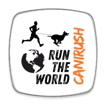 Canicross run the world - Magnet carré - blanc - Devant