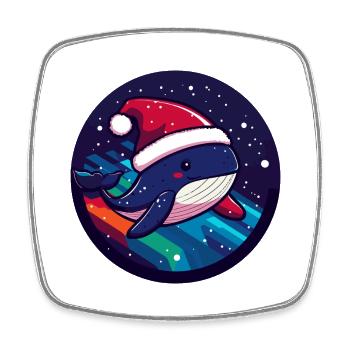 Whale Christmas Animal - Square fridge magnet - white - Front